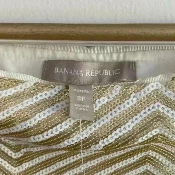 Banana Republic Elegant Gold Chevron Skirt 8P - Picture 4 of 6